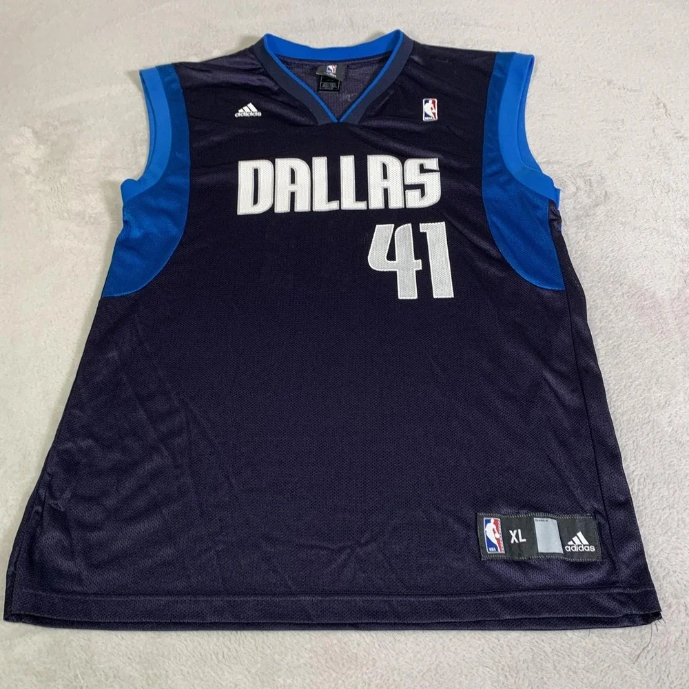 VTG Dallas Mavericks Jersey Mens XL Blue NBA Basketball Dirk Nowitzki #41 Adidas